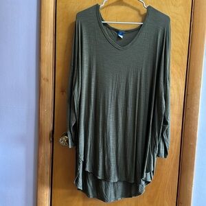 Old Navy Luxe long sleeve boatneck tunic top women’s XXL